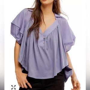 Free People Sunray Babydoll Top, Size S oversized
